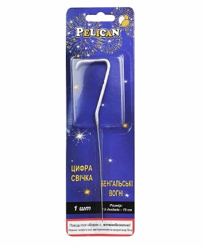 Купить Бенгальська свічка цифра "7" срібло  Pelican   (24/288)
