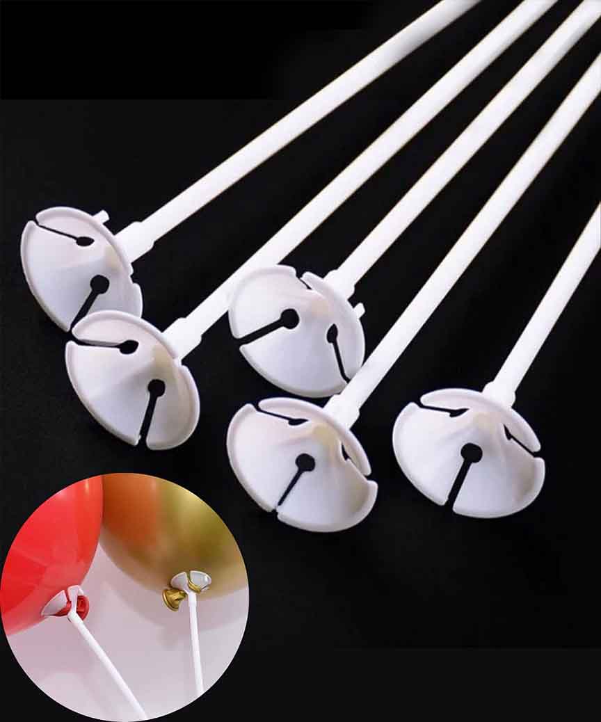Палочка-тримач  для повітряної кульки, 40см  біла