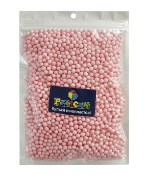 Купить Пінопластові кульки діаметр 4-6mm  макарун рожевий, 250мл