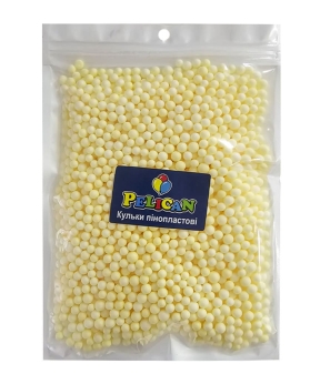 Купить Пінопластові кульки діаметр 4-6mm  макарун жовтий,  250мл