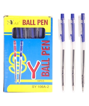 Купить Ручка шариковая на кнопке SY 106A-2, синяя