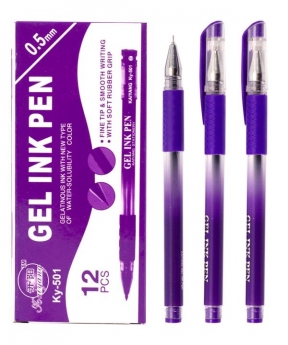 Купить Ручка гелевая 501, фиолетовая