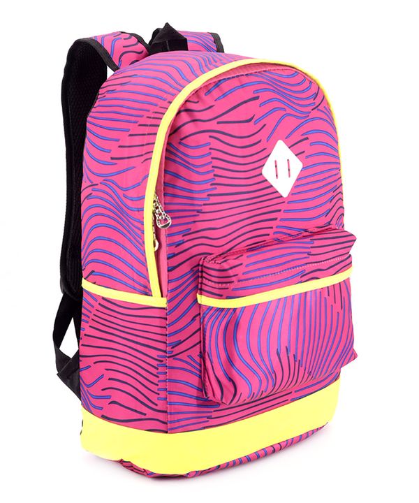 Рюкзак підлітковий ,темно-рожевий зі смужками  4312  42*28*13см