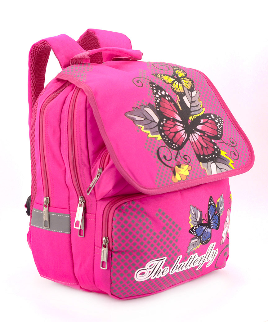 Рюкзак ортопедичний  рожевий,метелик 4989  34*26*20см