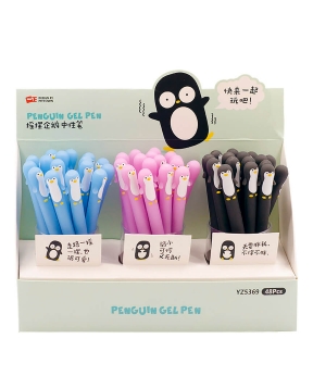 Купить Ручка детская гелевая чёрная YZ5369 Пингвин