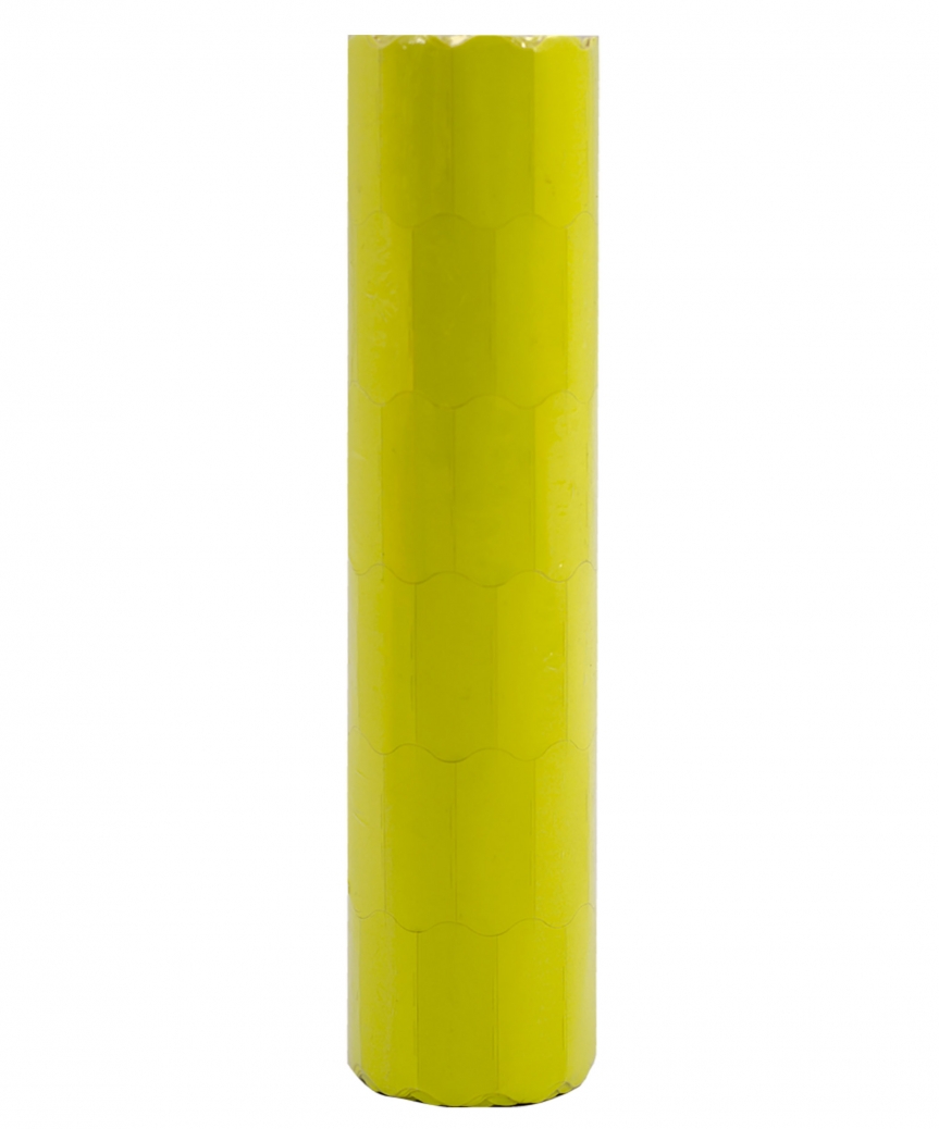 Ценник фигурный  26*12мм,  4м  желтый  (6шт/уп) Т-8